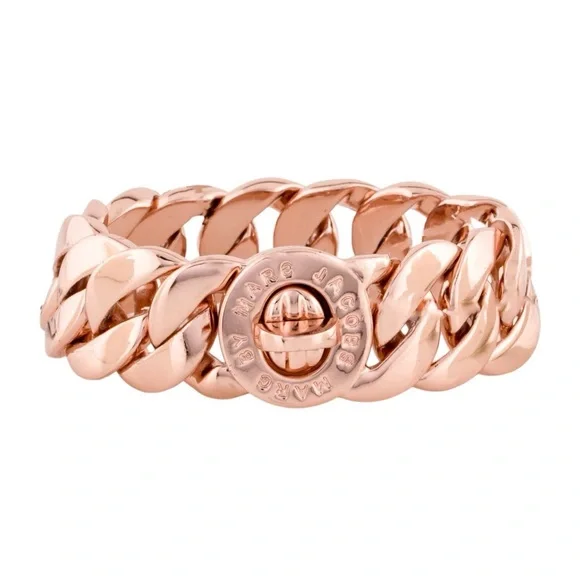 NEW Marc By Marc Jacobs RoseGold Kate Turn-Lock Chain Link Bracelet w/Dustbag - Picture 1 of 7